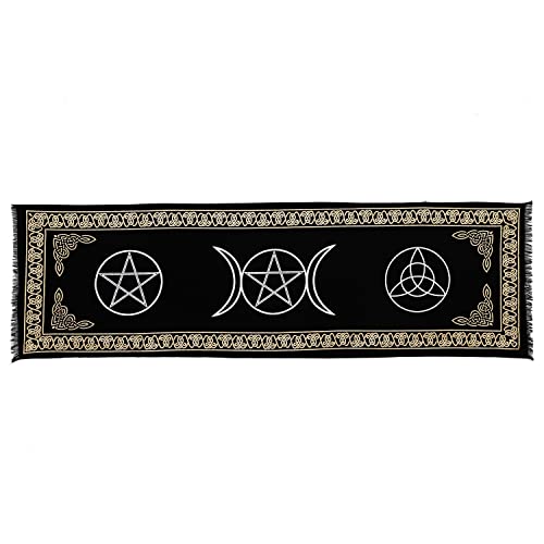 INDIAN CONSIGNERS DREI in einem Pentagramm Triple Moon Pentagram Triquetra Altar Tuch Hexerei Hexerei Tischdecke Ändern Heilig Tischtuch Spirituell Buchstabieren Hexe Tarot-Spread 72*22" von Indian Consigners