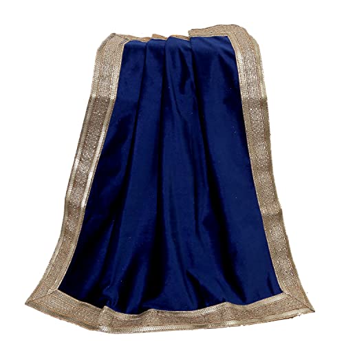 Indian Consigners Solider marineblauer Samtstoff mit goldfarbenem, glänzendem Rand, Mehrzwecktuch für Geschenk, Anlass, Jubiläumsparty-Tischdecke Indian Consigners Solider marineblauer Samtstoff mit goldfarbenem, glänzendem Rand, Mehrzwecktuch für Geschenk, Anlass, Jubiläumsparty-Tischdecke von Indian Consigners