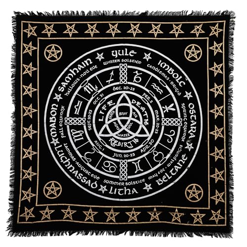Indian Consigners Heidnisches Rad Altar Tuch Hexerei Hexerei Tischdecke Ändern Heilig Tischtuch Spirituell Buchstabieren Hexe Tarot-Spread 36" von Indian Consigners
