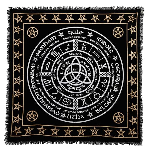 Indian Consigners Heidnisches Rad Altar Tuch Hexerei Hexerei Tischdecke Ändern Heilig Tischtuch Spirituell Buchstabieren Hexe Tarot-Spread 36" von Indian Consigners