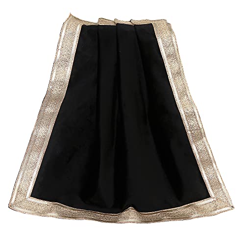 Indian Consigners Massives schwarzes Samttuch mit golden glänzender Bordüre, Altarhexerei Alter Tuch Christian Religius Ritual/Spirituelles Tuch Heiliger Stoff Indian Consigners Massives schwarzes Samttuch mit golden glänzender Bordüre, Altarhexerei Alter Tuch Christian Religius Ritual/Spirituelles Tuch Heiliger Stoff von Indian Consigners