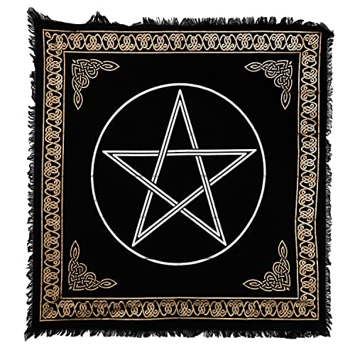 Indian Consigners Pentagrammstern Altar Tuch Hexerei Hexerei Tischdecke Ändern Heilig Tischtuch Spirituell Buchstabieren 36"(Pentagramm Gold Silber) von Indian Consigners