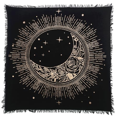 Indian Consigners Sonne-Mond-Stern Altar Tuch Hexerei Hexerei Tischdecke Ändern Heilig Tischtuch Spirituell Buchstabieren 18" (Golden Sun Moon Star) von Indian Consigners