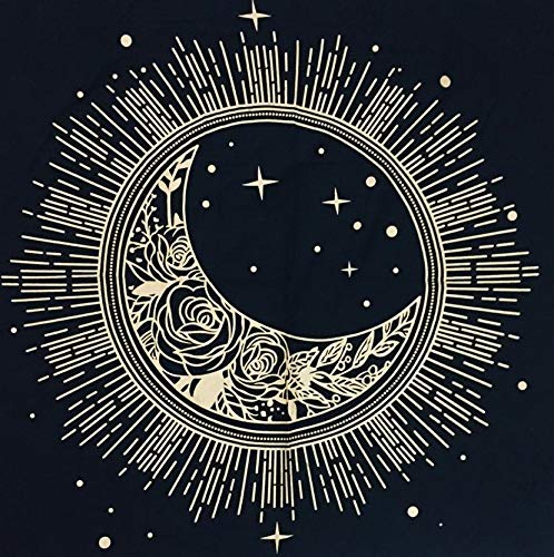 Indian Consigners Sonne-Mond-Stern Altar Tuch Hexerei Hexerei Tischdecke Ändern Heilig Tischtuch Spirituell Buchstabieren 18" (Golden Sun Moon Star) von Indian Consigners