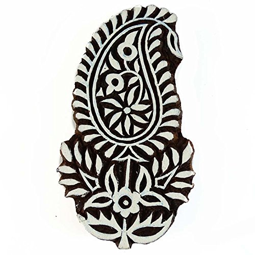 Indianbeautifulart Handgeschnitzter Druckblock aus Holz Paisley Stamp Textile Pottery Stamps Blockprint von Indianbeautifulart