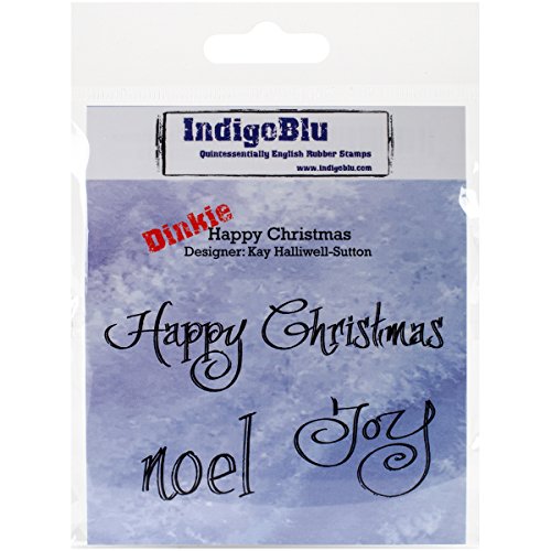 IndigoBlu selbst montiert Stempel 3 Zoll x 3 Zoll Happy Christmas/Joy/Noel von IndigoBlu