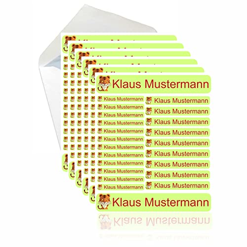 INDIGOS UG® 287 Namensaufkleber - hellgrün - Set groß mittel klein - Aufkleber für Feststoffe, Wäscheetiketten, Spülmaschine - Waschmaschine geeignet - individuell Schule Kindergarten KITA Kinder von Indigos