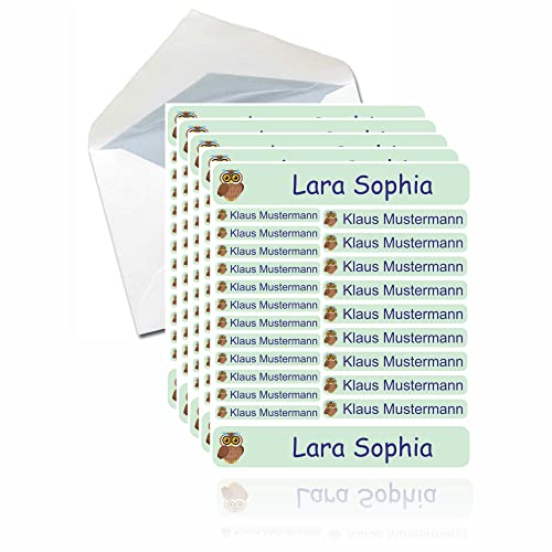 INDIGOS UG® 287 Namensaufkleber - mint - Set groß mittel klein - Aufkleber für Feststoffe, Wäscheetiketten, Spülmaschine - Waschmaschine geeignet - individuell Schule Kindergarten KITA Kinder von Indigos