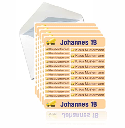 INDIGOS UG® 287 Namensaufkleber - sand - Set groß mittel klein - Aufkleber für Feststoffe, Wäscheetiketten, Spülmaschine - Waschmaschine geeignet - individuell Schule Kindergarten KITA Kinder von Indigos