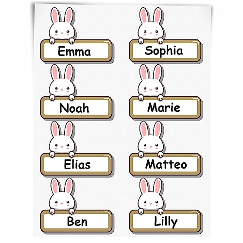 INDIGOS UG - 96 Namensaufkleber Kinder - Hase - 50x ca. 30mm - Niedliche Tierbabys - Cartoon - selbstklebend - individuell personalisiert - für Schule - Kindergarten Stifte, Federmappe, Lineale INDIGOS UG - 96 Namensaufkleber Kinder - Hase - 50x ca. 30mm - Niedliche Tierbabys - Cartoon - selbstklebend - individuell personalisiert - für Schule - Kindergarten Stifte, Federmappe, Lineale von Indigos