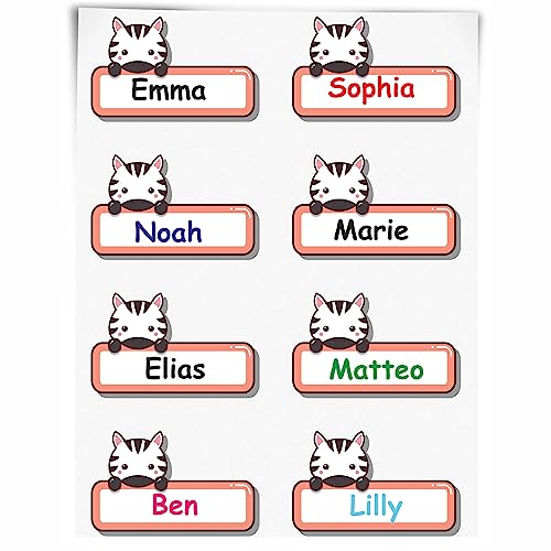 INDIGOS UG - 96 Namensaufkleber Kinder - Zebra - 50x ca. 30mm - Niedliche Tierbabys - Cartoon - selbstklebend - individuell personalisiert - für Schule - Kindergarten Stifte, Federmappe, Lineale INDIGOS UG - 96 Namensaufkleber Kinder - Zebra - 50x ca. 30mm - Niedliche Tierbabys - Cartoon - selbstklebend - individuell personalisiert - für Schule - Kindergarten Stifte, Federmappe, Lineale von Indigos