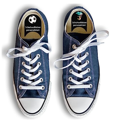 INDIGOS UG Namensaufkleber Kinder Schule für Schuhe ab 6 Stück - schwarz - Namensschilder links rechts - zweifarbige Sticker zum Lernen mit Wunschtext personalisiert - 100 Motive INDIGOS UG Namensaufkleber Kinder Schule für Schuhe ab 6 Stück - schwarz - Namensschilder links rechts - zweifarbige Sticker zum Lernen mit Wunschtext personalisiert - 100 Motive von Indigos