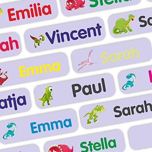 INDIGOS UG Namensetiketten Kinder für Kleidung - ab 35 Stück, 35x10mm - Dinosaurier - hellblau - Namensschilder Wäscheetiketten & feste Dinge, Namensaufkleber Kinder, ideal für Schule, Kindergarten INDIGOS UG Namensetiketten Kinder für Kleidung - ab 35 Stück, 35x10mm - Dinosaurier - hellblau - Namensschilder Wäscheetiketten & feste Dinge, Namensaufkleber Kinder, ideal für Schule, Kindergarten von INDIGOS UG