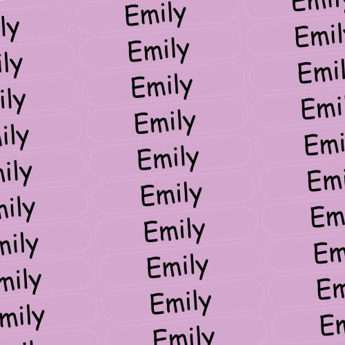 Namensaufkleber - Emily - rosa - 150 Stück - 36x7 mm mit dem Namen Ihrer Tochter - Mädchen - für Schule, Kindergarten, Hefte, Bücher - Stifte, Federmappe, Lineale - personalisiert von INDIGOS