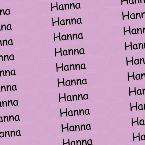 Namensaufkleber - Hanna - rosa - 150 Stück - 36x7 mm mit dem Namen Ihrer Tochter - Mädchen - für Schule, Kindergarten, Hefte, Bücher - Stifte, Federmappe, Lineale - personalisiert von INDIGOS