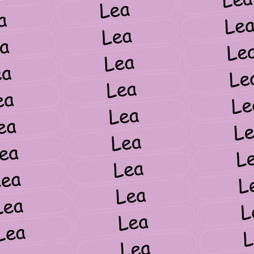 Namensaufkleber - Lea - rosa - 150 Stück - 36x7 mm mit dem Namen Ihrer Tochter - Mädchen - für Schule, Kindergarten, Hefte, Bücher - Stifte, Federmappe, Lineale - personalisiert von INDIGOS