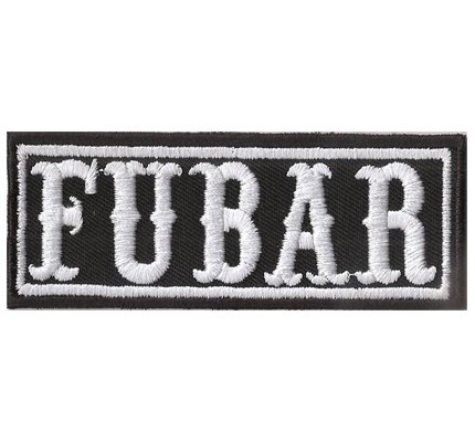 Heavy Metal Kutten Aufnäher mit Spruch - FUBAR F**ked up beyond all reason - Biker Patch zum annähen/aufbügeln | Motorrad Aufkleber für alle Stoffe | Bügelflicken Applikation | 90x35mm Heavy Metal Kutten Aufnäher mit Spruch - FUBAR F**ked up beyond all reason - Biker Patch zum annähen/aufbügeln | Motorrad Aufkleber für alle Stoffe | Bügelflicken Applikation | 90x35mm von PATCH KING