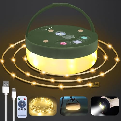 Camping Lichterkette Aufrollbar, 10M LED Lichterkette Aufrollbare Camping mit Fernsteuerung, 8 Beleuchtungsmodi, IP44 Wasserdicht 4-in-1 Tragbare USB Aufladbar Campinglampe für Camping Wandern Garten Camping Lichterkette Aufrollbar, 10M LED Lichterkette Aufrollbare Camping mit Fernsteuerung, 8 Beleuchtungsmodi, IP44 Wasserdicht 4-in-1 Tragbare USB Aufladbar Campinglampe für Camping Wandern Garten von Indmird