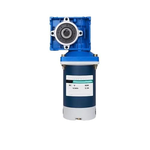 IndusTradCorp 12 V/24 V 90 W NMRV30 DC-Schneckengetriebemotor mit Einzelausgangswelle RV30, einstellbare Geschwindigkeit, CW CCW, Gleichstrommotor mit hohem Drehmoment(70rpm,24V) von IndusTradCorp
