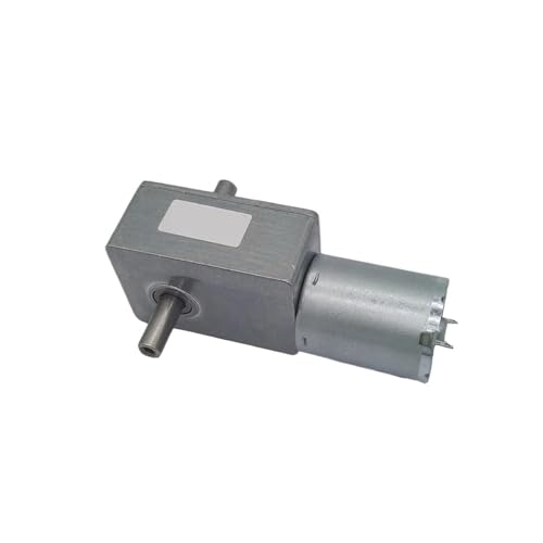 IndusTradCorp JGY370S 6V/12V/24V Kleiner DC-Untersetzungsmotor, 6-210 U/min Doppelwellen-Schneckengetriebemotor, selbstsperrendes Getriebe(6rpm,24V) von IndusTradCorp