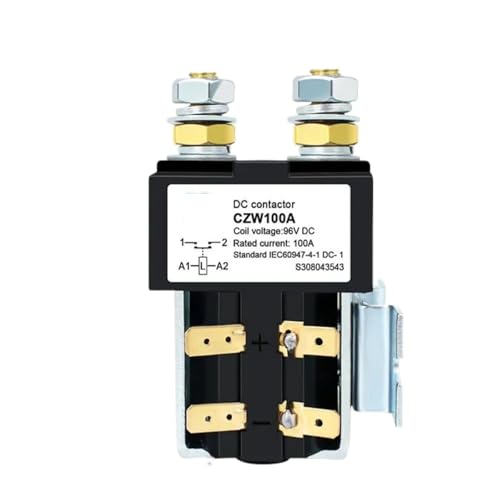 IndusTradCorp Leistungsrelais 12 V 24 V 36 V 48 V 60 V 72 V Batterieschütz, Gabelstapler-Gleichstromschütz, CZW100A Schließerschütz(Coil Voltage 96VDC) von IndusTradCorp