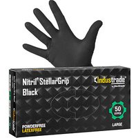 Industrade® unisex Einmalhandschuhe Nitril® StellarGrip Black schwarz Größe M 50 St. von Industrade®