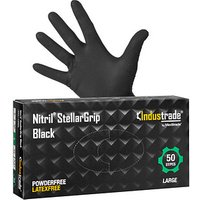 Industrade® unisex Einmalhandschuhe Nitril® StellarGrip Black schwarz Größe M, 50 St. von Industrade®