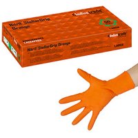 Industrade® unisex Einmalhandschuhe Nitril® StellarGrip Orange orange Größe L, 50 St. von Industrade®