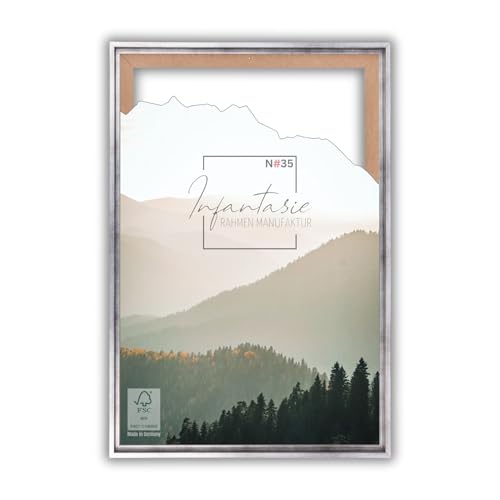 Infantasie 'N°35' Schattenfugenrahmen für 70x100 cm Keilrahmen | Silber | MDF-Holz Bilderrahmen für Keilrahmen Leinwände inkl. Aufhänger und Montagematerial Infantasie 'N°35' Schattenfugenrahmen für 70x100 cm Keilrahmen | Silber | MDF-Holz Bilderrahmen für Keilrahmen Leinwände inkl. Aufhänger und Montagematerial von Infantasie