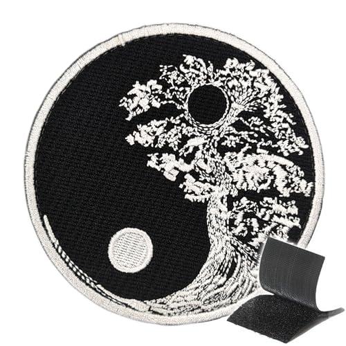 INFANTRYPRO Aufnäher Baum des Lebens, Bonsai, Yin Yang Tao, Baum des Lebens, Balance, Zen, Stickerei, Befestigung, Klettverschluss, Rucksack, Jacke, DIY, Gelassenheit, Meditation | zum Aufbügeln von InfantryPro