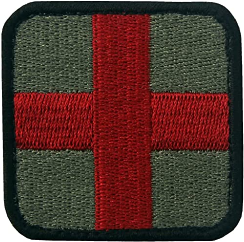 INFANTRYPRO Aufnäher Medic Kreuz Rettungsaufnäher Medizin Rettungsaufnäher 5 x 5 cm Notfall-Version zum Aufbügeln, Nähen unten Blutgruppe A+ O Rescue Rucksack Airsoft von InfantryPro