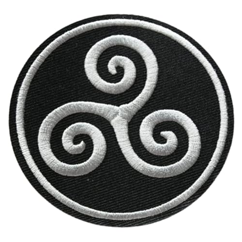 INFANTRYPRO Patch Bretagne Keltische Dreifach-Spirale Stickerei Aufnäher Bretagne Breizh Triskele Befestigung zum Aufbügeln / Aufnähen, zum Aufbügeln, keltische Jacke, Jeans, DIY, Klettverschluss von InfantryPro