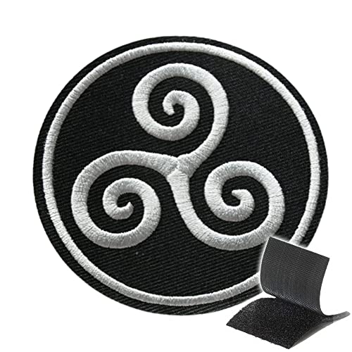INFANTRYPRO Patch Bretagne Keltische Dreifach-Spirale Stickerei Patch Bretagne Breizh Triskele Befestigung Klettverschluss Patch Triskel keltische Jeansjacke DIY | zum Aufbügeln / Aufnähen siehe unten von InfantryPro