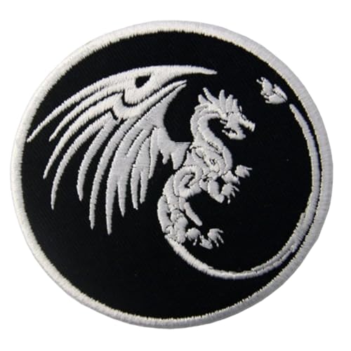 INFANTRYPRO Patch Drache Wikinger Keltisch Nordisch Drache Stickerei Mythologie Skandinavisch Odin Fantasie Befestigung Bügeln/Nähen Aufbügler Patch Rucksack Jacke Jeans DIY | Klettverschluss siehe von InfantryPro