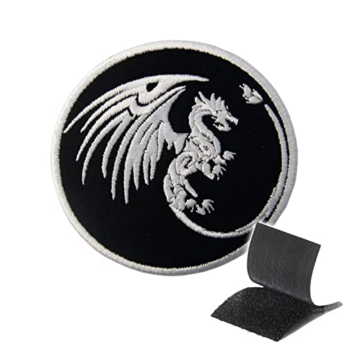 INFANTRYPRO Patch Drache Wikinger Keltisch Nordisch Drache Stickerei Mythologie Skandinavisch Odin Fantasie Befestigung Klettverschluss Patch Rucksack Jacke Jeans DIY | zum Aufbügeln / Nähen siehe von InfantryPro