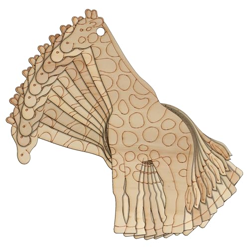 10 x Comic-Giraffen-Formen, 3 mm, Sperrholz, Tier, Wildsafari (6 x 3,6 cm, Loch oben mittig) von Infinite Crafts Design Resources