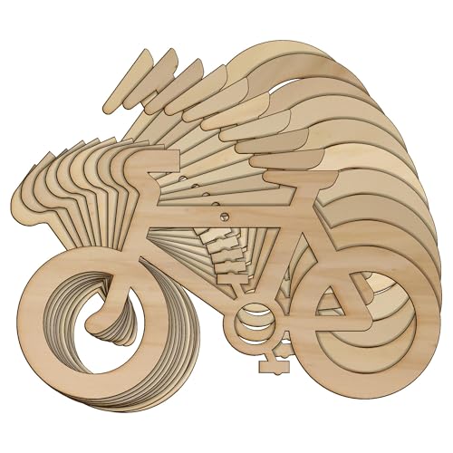 10 x Holz-Fahrradschild, Bastelformen, 3 mm, Sperrholz, UK-Warnzyklus voraus (20 x 34 cm, Loch oben mittig) von Infinite Crafts Design Resources