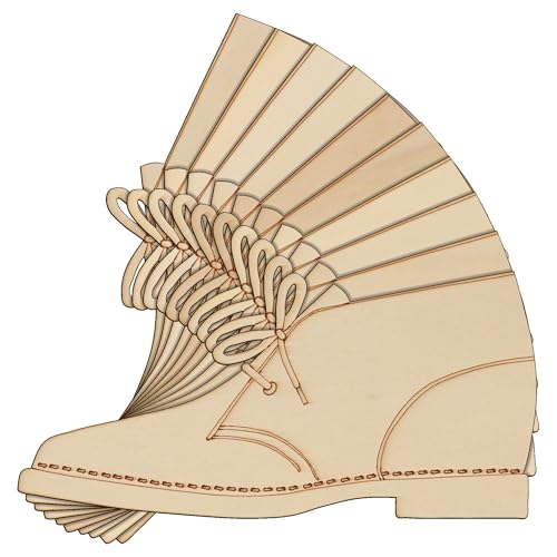 10 x Holz-Schleier, Wüstenstiefel, Bastelform, 3 mm, klassisches Design (10 x 21 cm, ohne Loch) von Infinite Crafts Design Resources