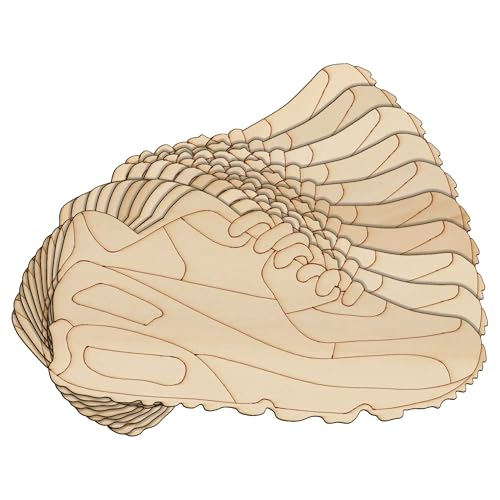 10 x Holz-Schuhtrainer, einseitige Form, 3 mm stark, Laufen, Sport (8 x 15 cm, ohne Loch) von Infinite Crafts Design Resources