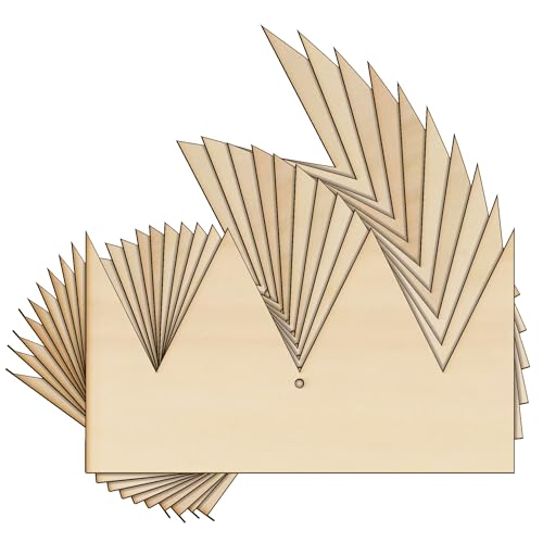 10 x Weihnachtskronen aus Holz, einfache Bastelform, 3 mm, einfache Spitze (4 x 7 cm, Loch oben mittig) von Infinite Crafts Design Resources