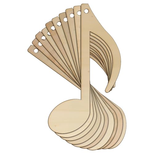 10 x hölzerne Musiknoten-Quaver-Bastelform, 3 mm, 8 x 2,6 cm, Loch oben in der Mitte 10 x hölzerne Musiknoten-Quaver-Bastelform, 3 mm, 8 x 2,6 cm, Loch oben in der Mitte von Infinite Crafts Design Resources