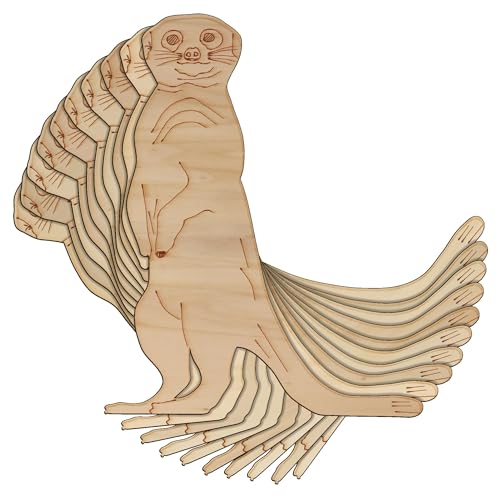 Erdmännchen aus Holz, stehend, 3 mm, Safari-Tiere (8 x 6,4 cm, ohne Loch), 10 Stück von Infinite Crafts Design Resources