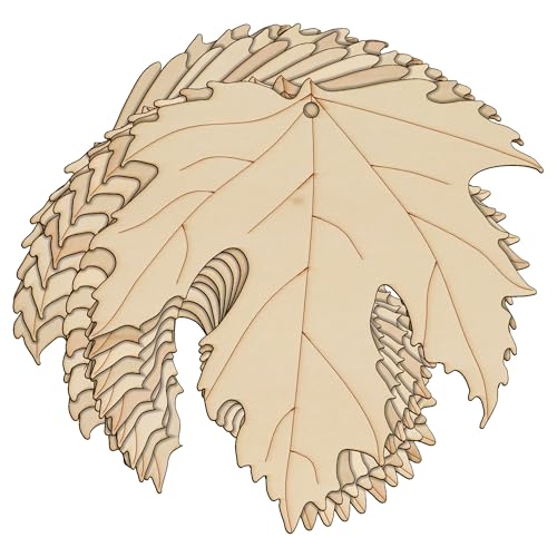 Holz-Ahornblätter, Bastelformen, 3 mm, Sperrholz, Bergahorn Acer-Baumblatt (15 x 15 cm, Loch oben mittig), 10 Stück von Infinite Crafts Design Resources