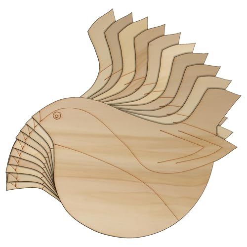 Holzformen mit Rotkehlchen, moderner Stil, Bastelformen, 3 mm, Sperrholz, Weihnachten (15 x 21 cm, ohne Loch), 10 Stück von Infinite Crafts Design Resources