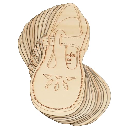 Joyance Holzschuhe für Mädchen, 3 mm dick, 10 Stück (4 x 2,2 cm, ohne Loch) von Infinite Crafts Design Resources