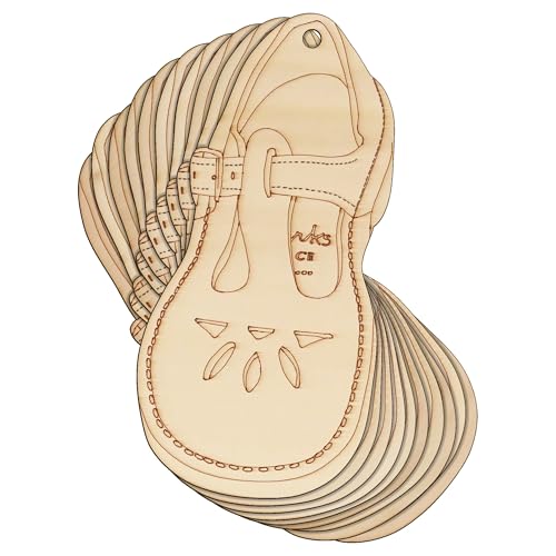 Joyance Holzschuhe für Mädchen, 3 mm dick, 3 mm dick, Loch oben in der Mitte, 10 Stück von Infinite Crafts Design Resources