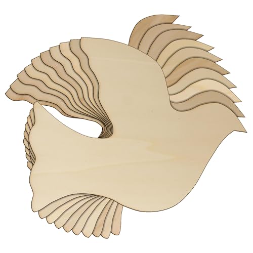 Taube aus Holz, 3 mm, Sperrholz, Symbol für Frieden und Liebe, Vogel, 12 x 15 cm, ohne Loch, 10 Stück Taube aus Holz, 3 mm, Sperrholz, Symbol für Frieden und Liebe, Vogel, 12 x 15 cm, ohne Loch, 10 Stück von Infinite Crafts Design Resources
