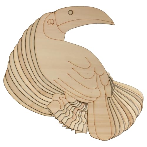 Tropische Tukan-Vogel-Bastelformen, Holz, 3 mm, Regenwald, Wildtiere, 12 x 7,2 cm, Loch oben in der Mitte, 10 Stück Tropische Tukan-Vogel-Bastelformen, Holz, 3 mm, Regenwald, Wildtiere, 12 x 7,2 cm, Loch oben in der Mitte, 10 Stück von Infinite Crafts Design Resources