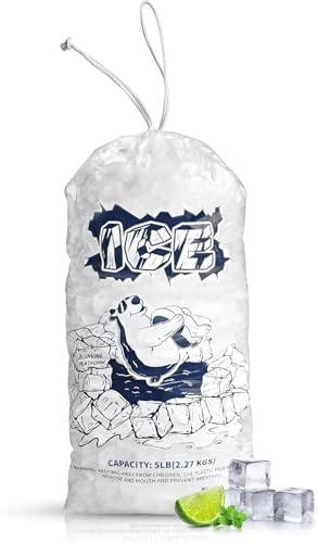 Eisbeutel aus Kunststoff, 2,3 kg, mit Kordelzug, 100 Stück für Eisaufbewahrung von Infinite Pack