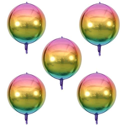 Runde Metallic Folienballons, 45cm, Hot Pink, 5 Stück (Regenbogen) von Inflate Decorate Ltd.